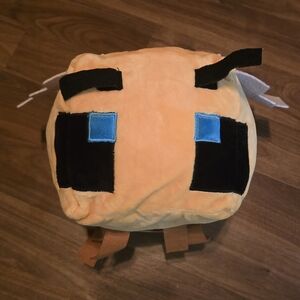 Plush Cube Backpack with Black and Blue Accents